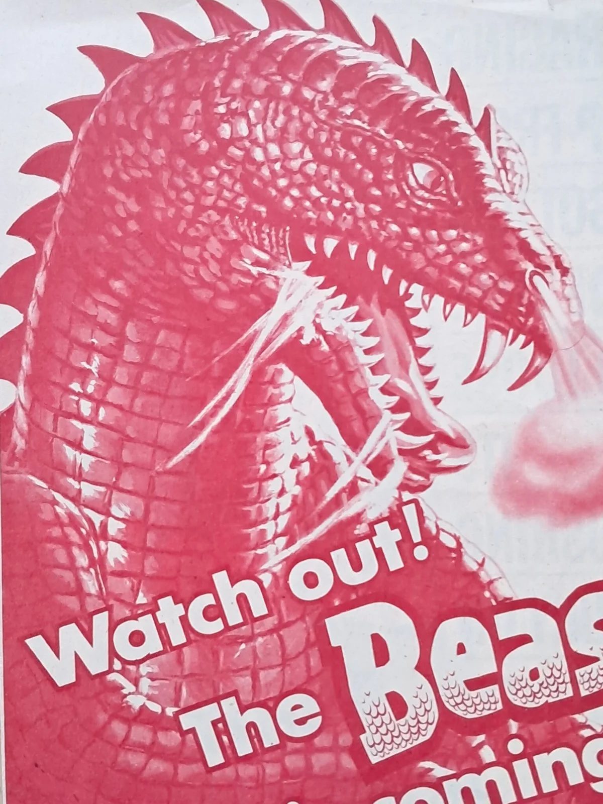 Beast from 20000 Fathoms ORIGINAL (1953) US Herald SCI-FI monster horror art!, image 2