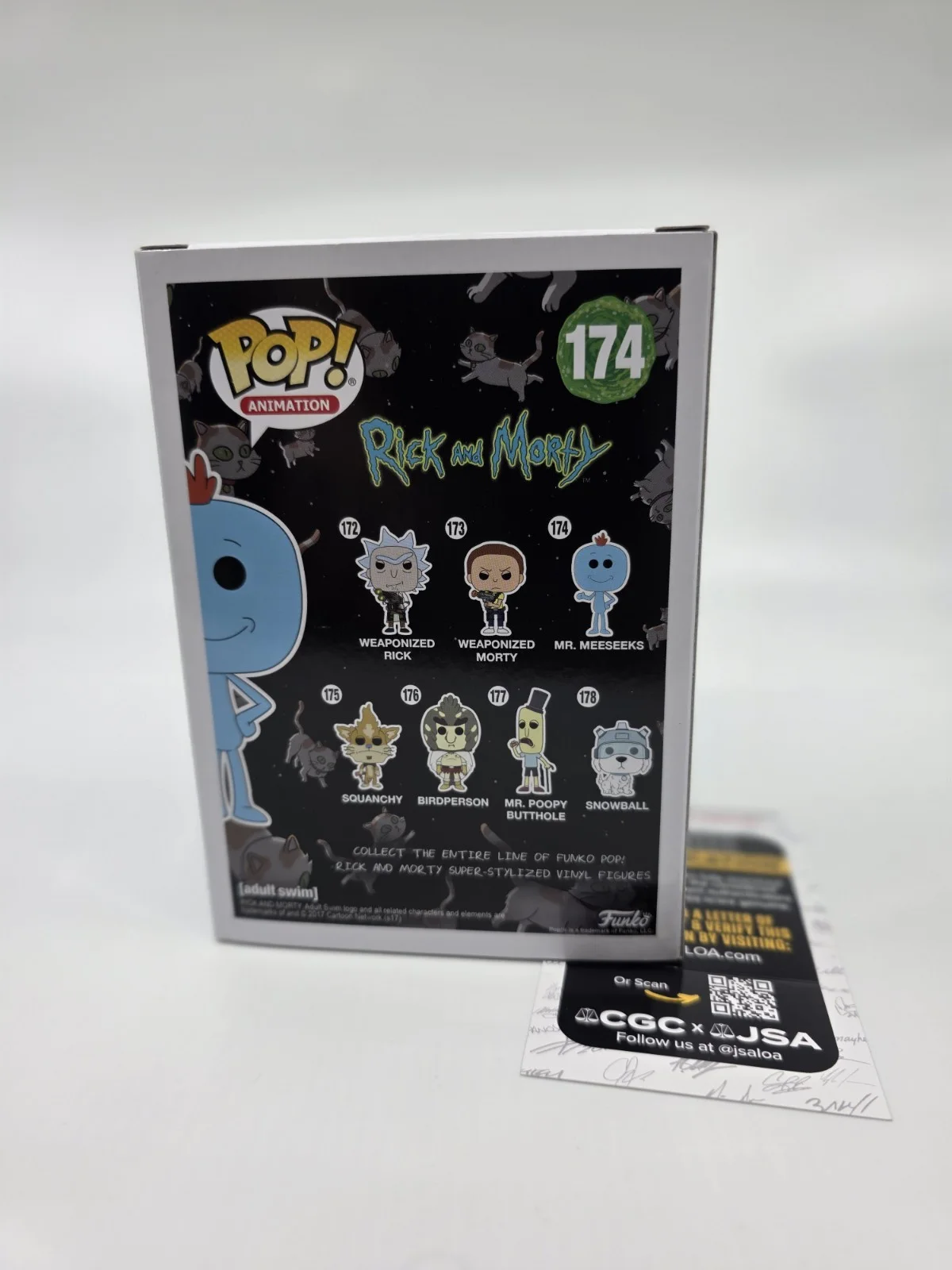 Justin Roiland — Justin Roiland Signed Funko Pop Rick and Morty Mr Meeseeks JSA w/ Quote, image 3