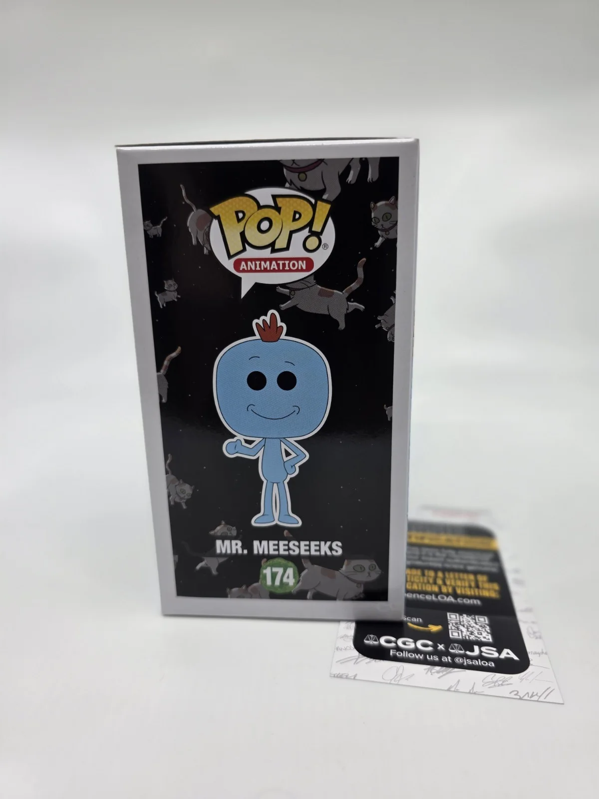 Justin Roiland — Justin Roiland Signed Funko Pop Rick and Morty Mr Meeseeks JSA w/ Quote, image 4