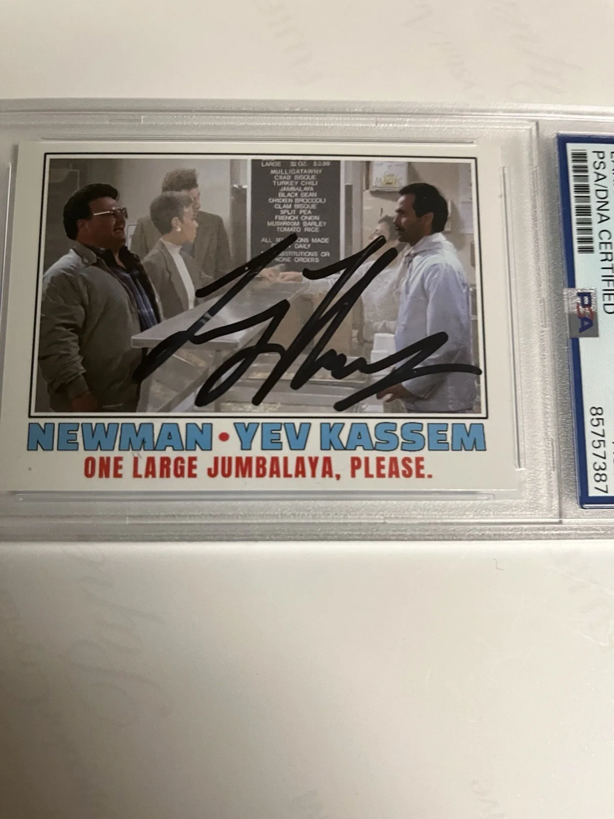 Autographed Larry Thomas Seinfeld Soup Nazi Card PSA Signed Auto Authentic, image 2