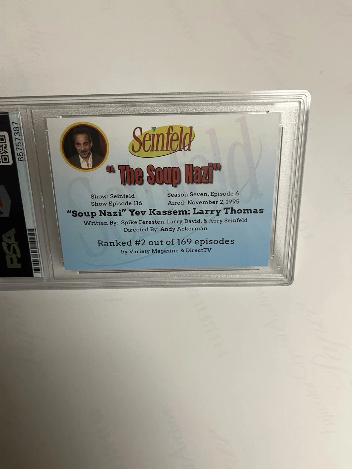 Autographed Larry Thomas Seinfeld Soup Nazi Card PSA Signed Auto Authentic, image 4