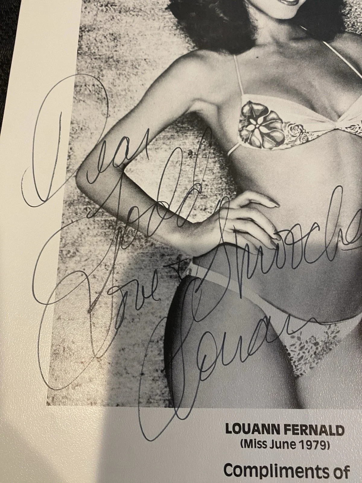 Signed Autographed Picture Of Miss June 1979 Louann Fernald, изображение 2