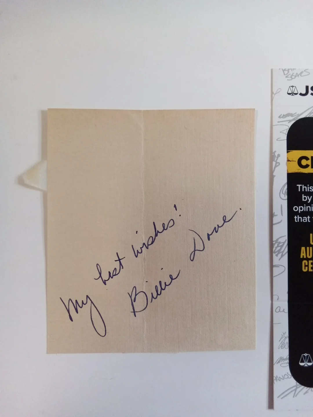 Billie Dove Signed Paper Cut JSA, image 2