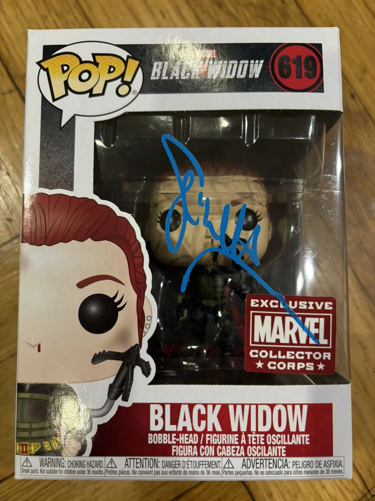Scarlett Johansson — Black Widow Funko Pop Signed by Scarlett Johansson with Exact Proof Avengers