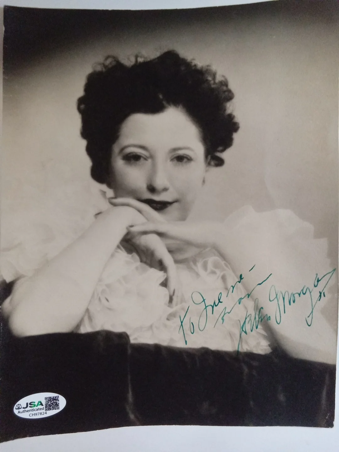 Helen Morgan Signed 7x9 B&W Photo Show Boat Lengend Torch Singer JSA, image 2