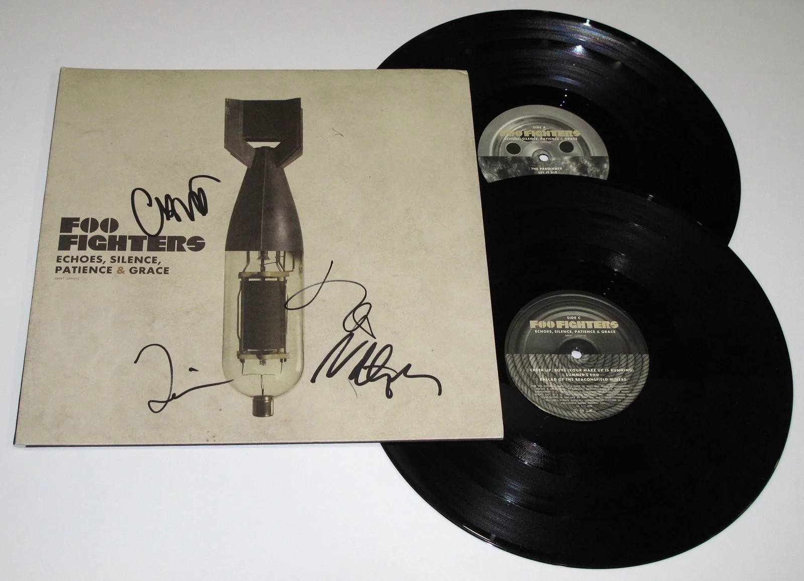 FOO FIGHTERS - Dave Grohl, Taylor Hawkins, Nate Mendel, Shiflett — FOO FIGHTERS All 4 signed "ECHOES, SILENCE.." Vinyl Album DAVE GROHL Hawkins JSA, image 5