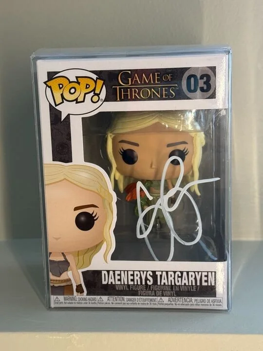 Emilia Clarke — Emilia Clarke Signed Game of Thrones Daenerys Funko Pop #03 Beckett Witnessed