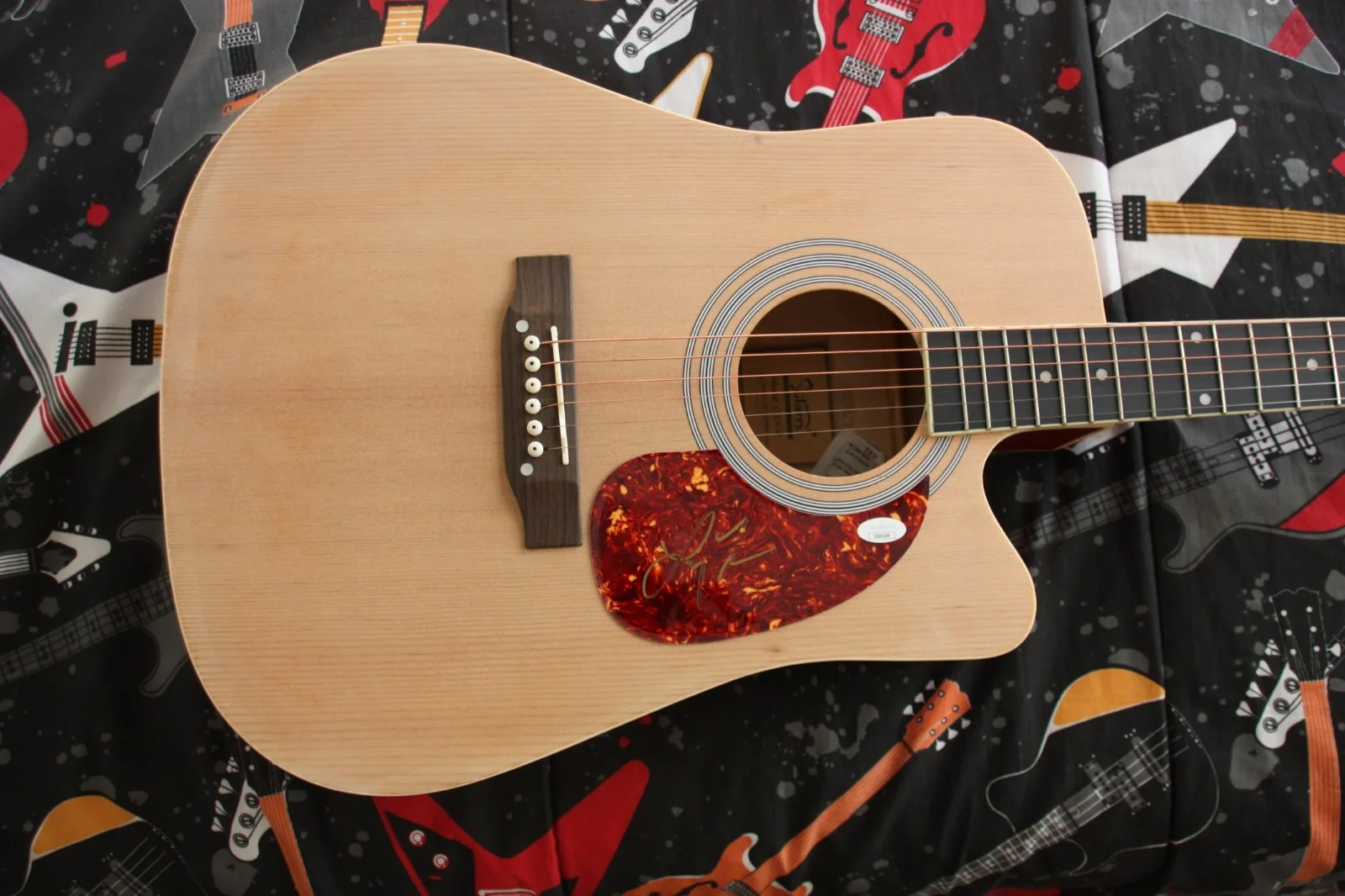 Larry Fleet Autographed Acoustic Guitar JSA COA, image 2