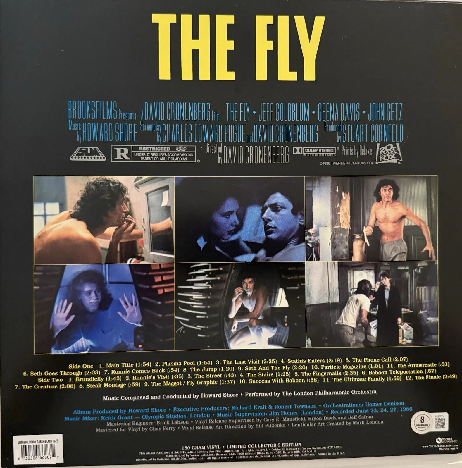 DAVID CRONENBERG SIGNED THE FLY LP VINYL ALBUM JEFF GOLDBLUM BECKETT AE50523 COA, изображение 3