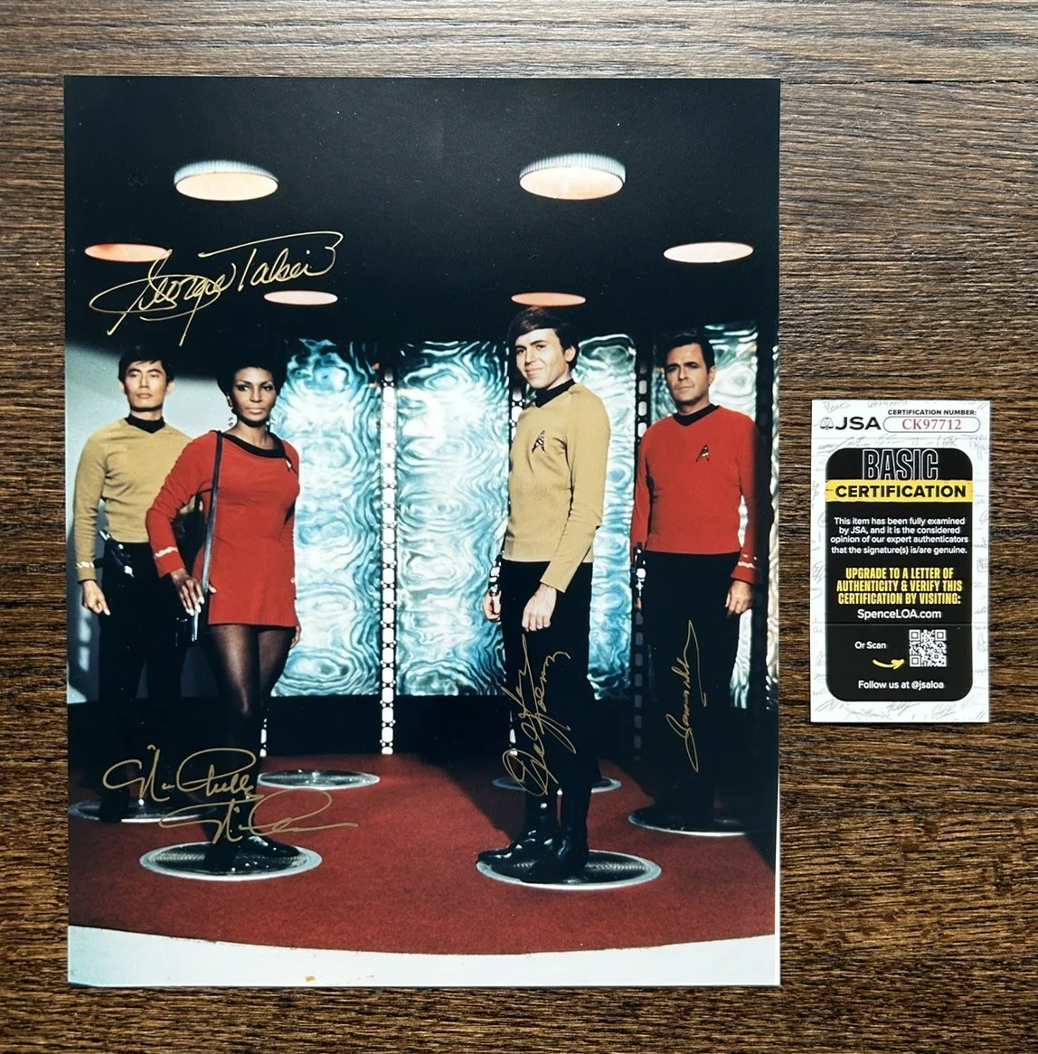 DeForest Kelley, James Doohan, Nichelle Nichols, George Takei — Star Trek Cast Crew Original Series Complete Signed Autographed JSA COA RARE!!!