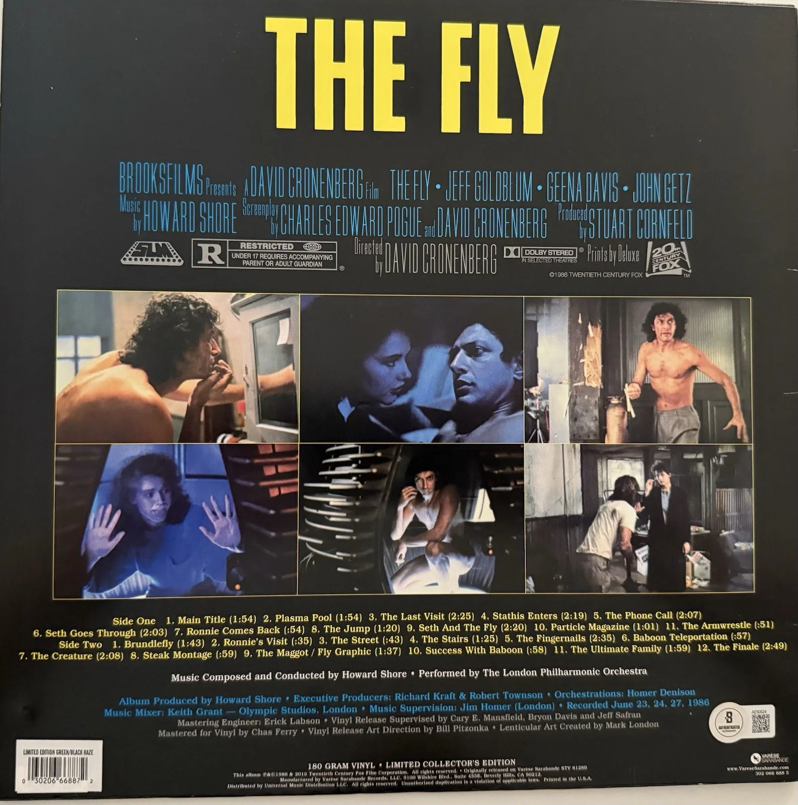DAVID CRONENBERG SIGNED THE FLY LP VINYL ALBUM JEFF GOLDBLUM BECKETT AE50524 COA, image 2