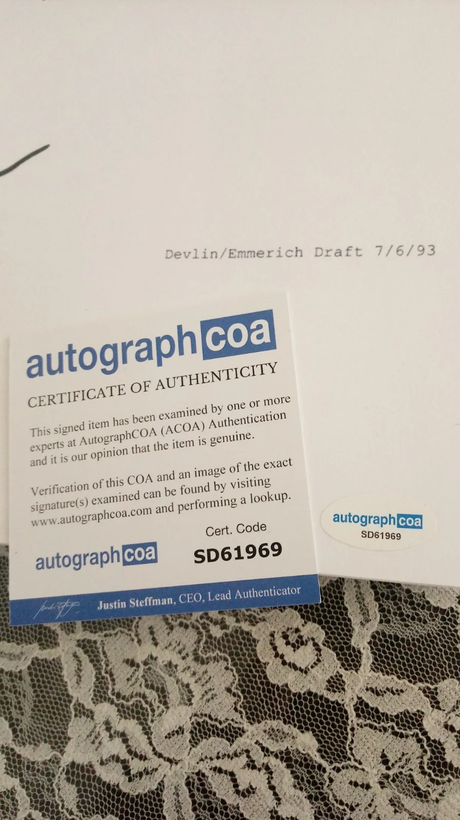 Dean Devlin — SIGNED Dean Devlin AUTOGRAPHED Original STARGATE Film Script Writer & Author COA, image 5