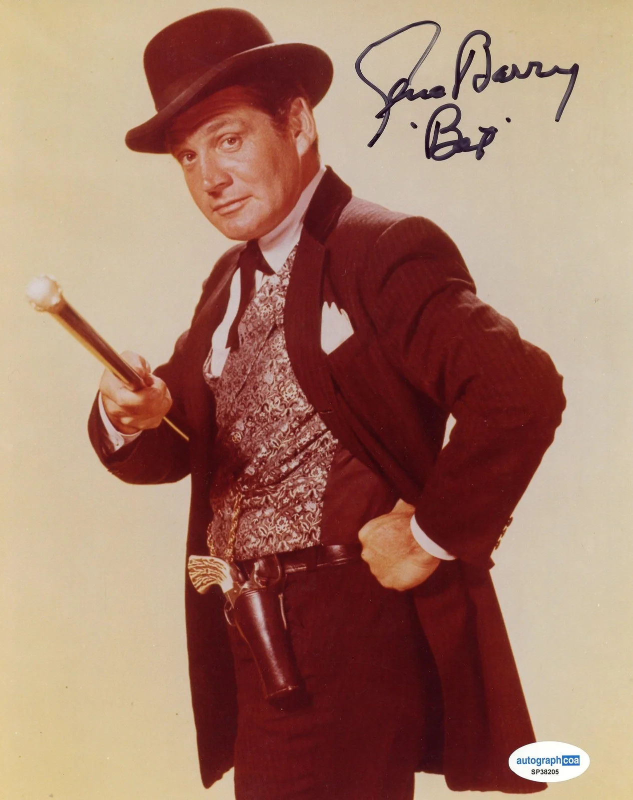 Gene Barry — Gene Barry "Bat Masterson" AUTOGRAPH Signed Autographed 8x10 Photo ACOA, image 2