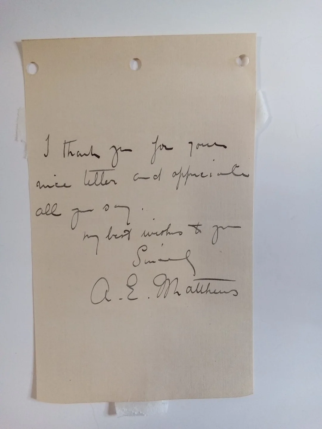 A.E. Matthews — Alfred Edward Mattews (A.E.) Actor Signed Cut Paper JSA, изображение 2