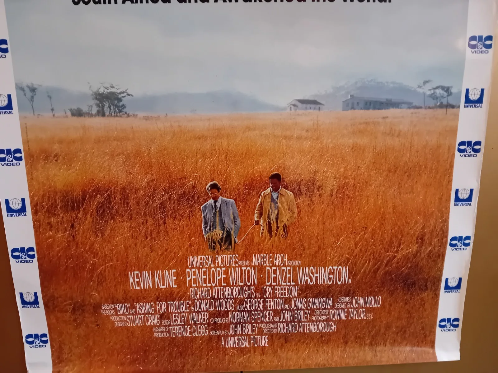 CRY FREEDOM Sheet Poster 1987 Denzel Washington - Kevin Kline, image 2