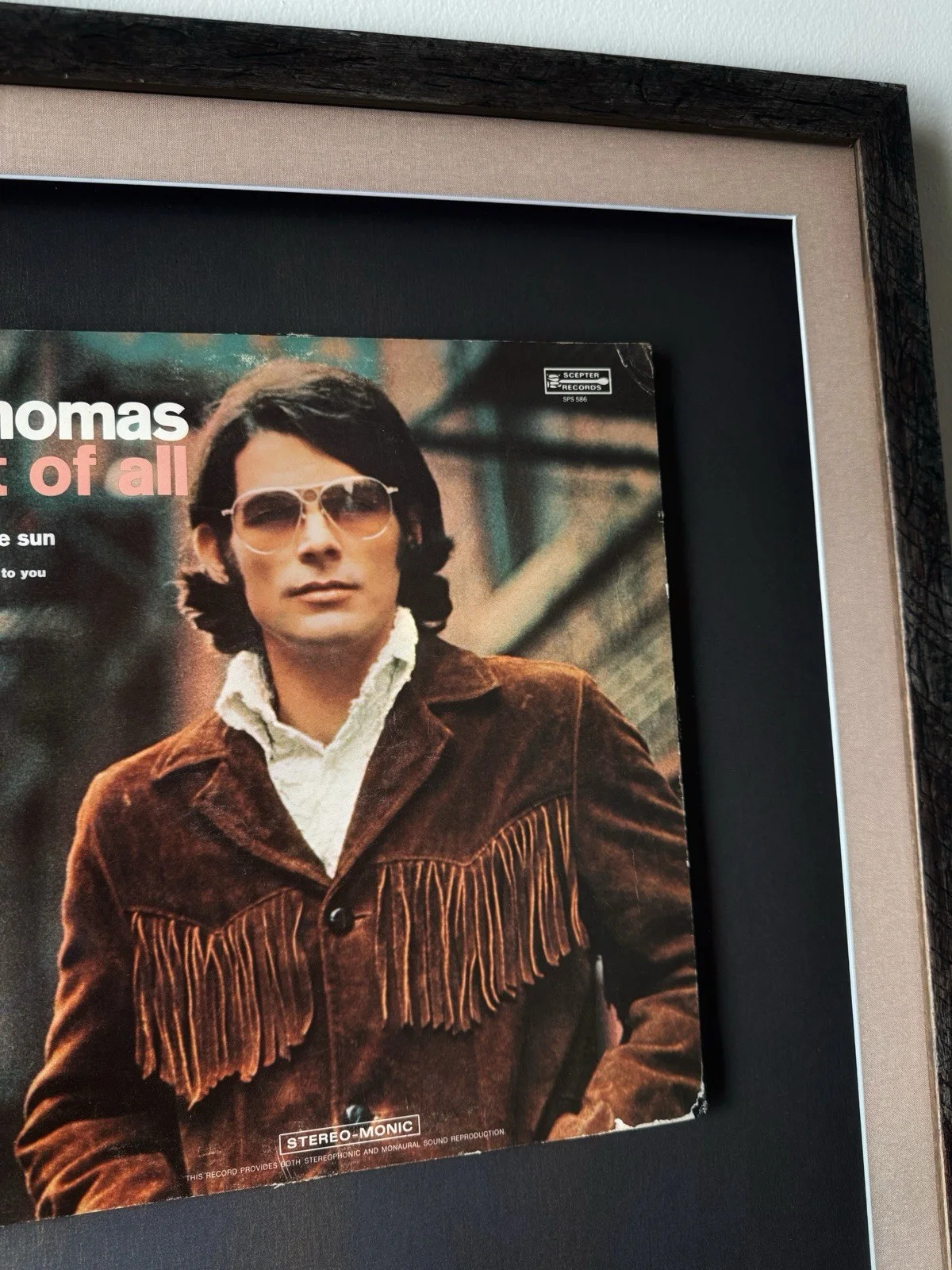 B. J. Thomas Signed Card & His 1970 Most Of All Album Professionally Framed, изображение 3