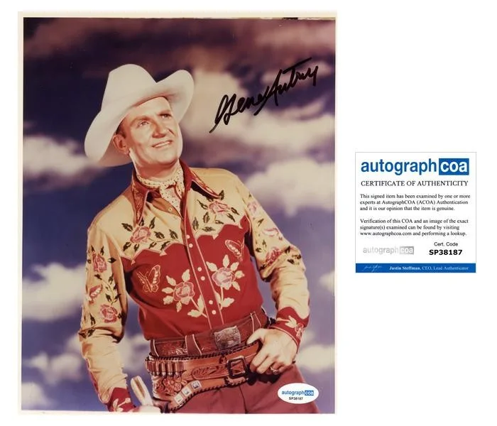 Gene Autry — Gene Autry "Singing Cowboy" AUTOGRAPH Signed Western 8x10 Photo B ACOA