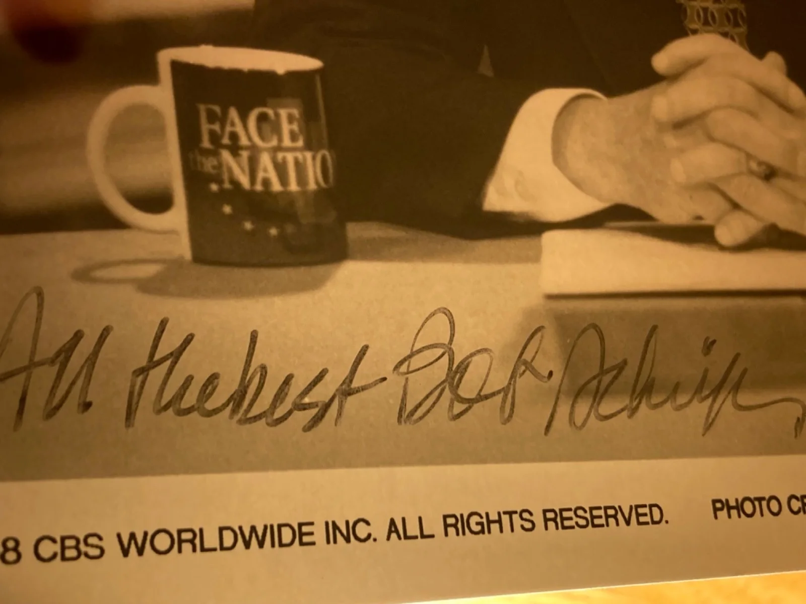 Hand SIGNED Bob Schieffer 7x9 (1998) Original CBS Press Photo - Face The Nation, изображение 5
