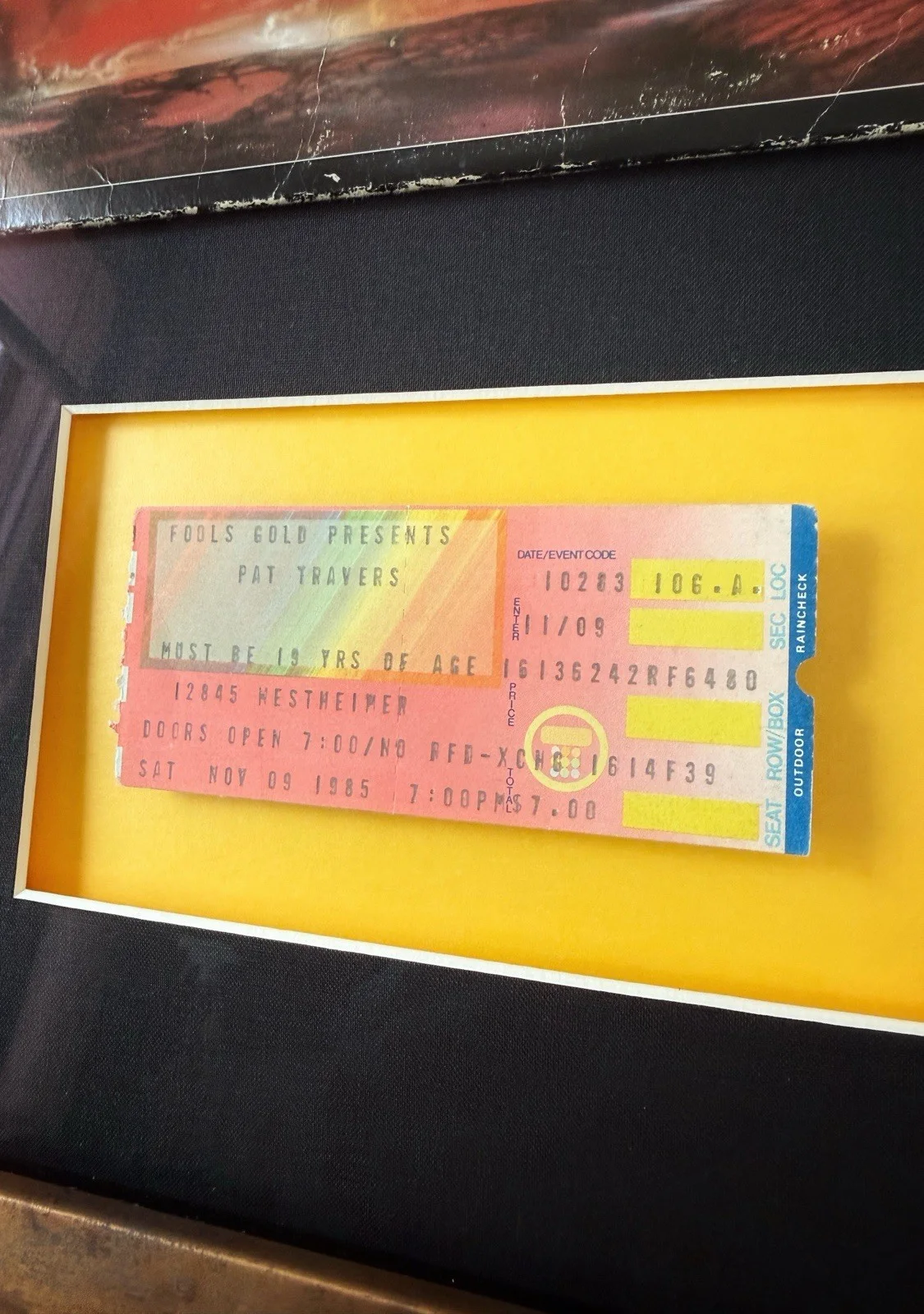 Pat Travers Signed Crash And Burn Album & Ticket Stub Professionally Framed, изображение 2