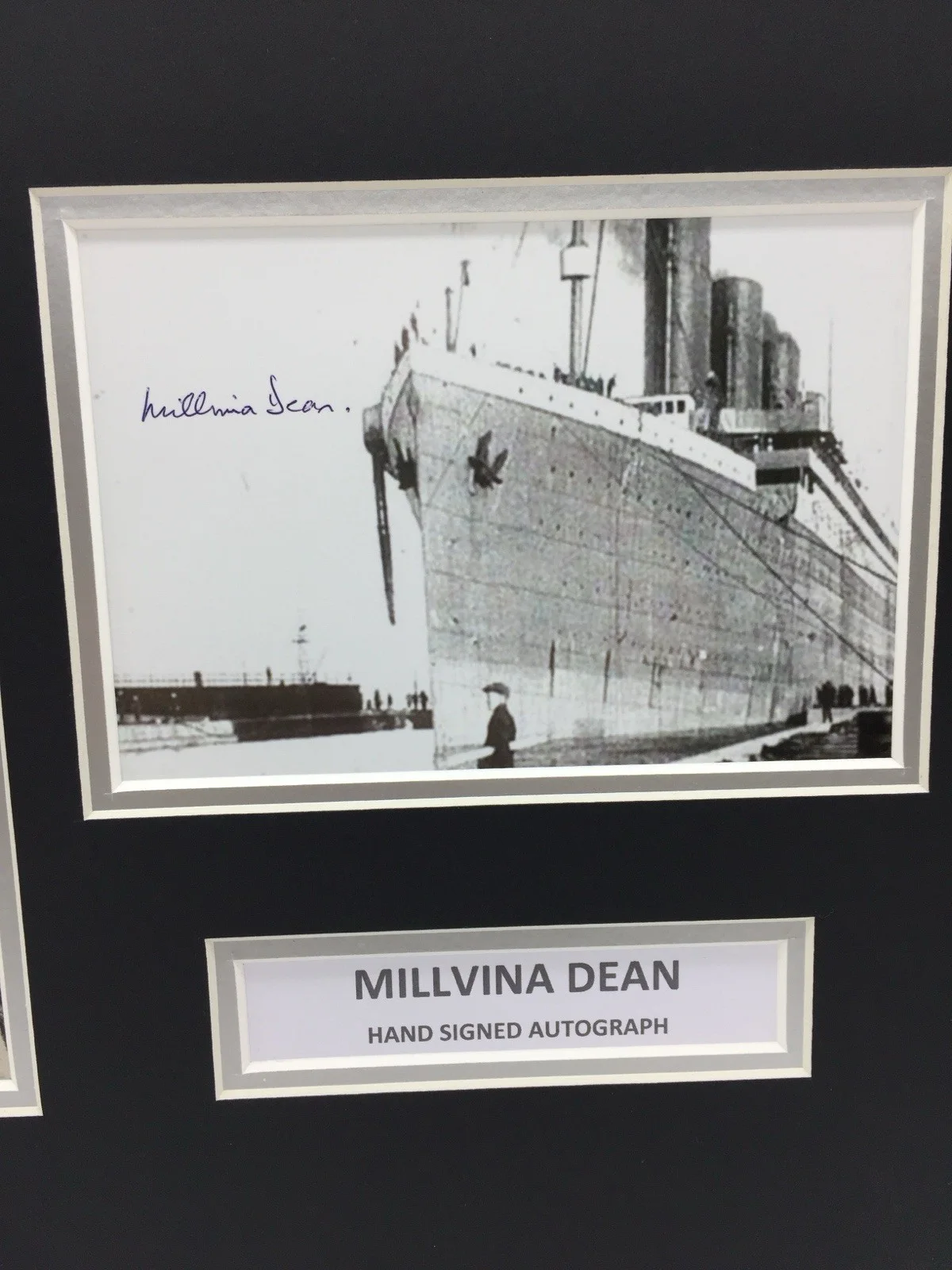 RARE Millvina Dean Titanic Survivor Signed Photo Display + COA AUTOGRAPH, изображение 3