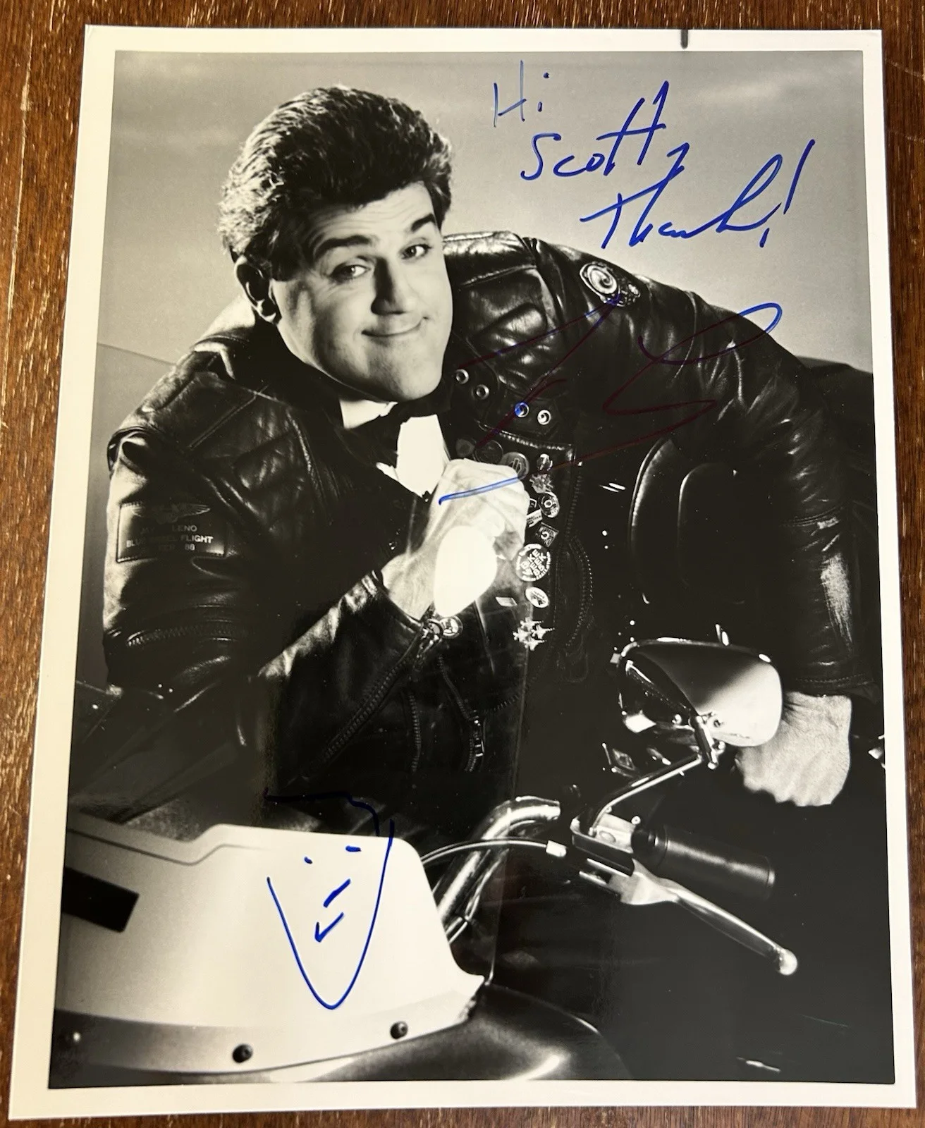 Jay Leno — Jay Leno Signed 7x9 Black & White Photo Autograph Tonight Show TV Host, изображение 2