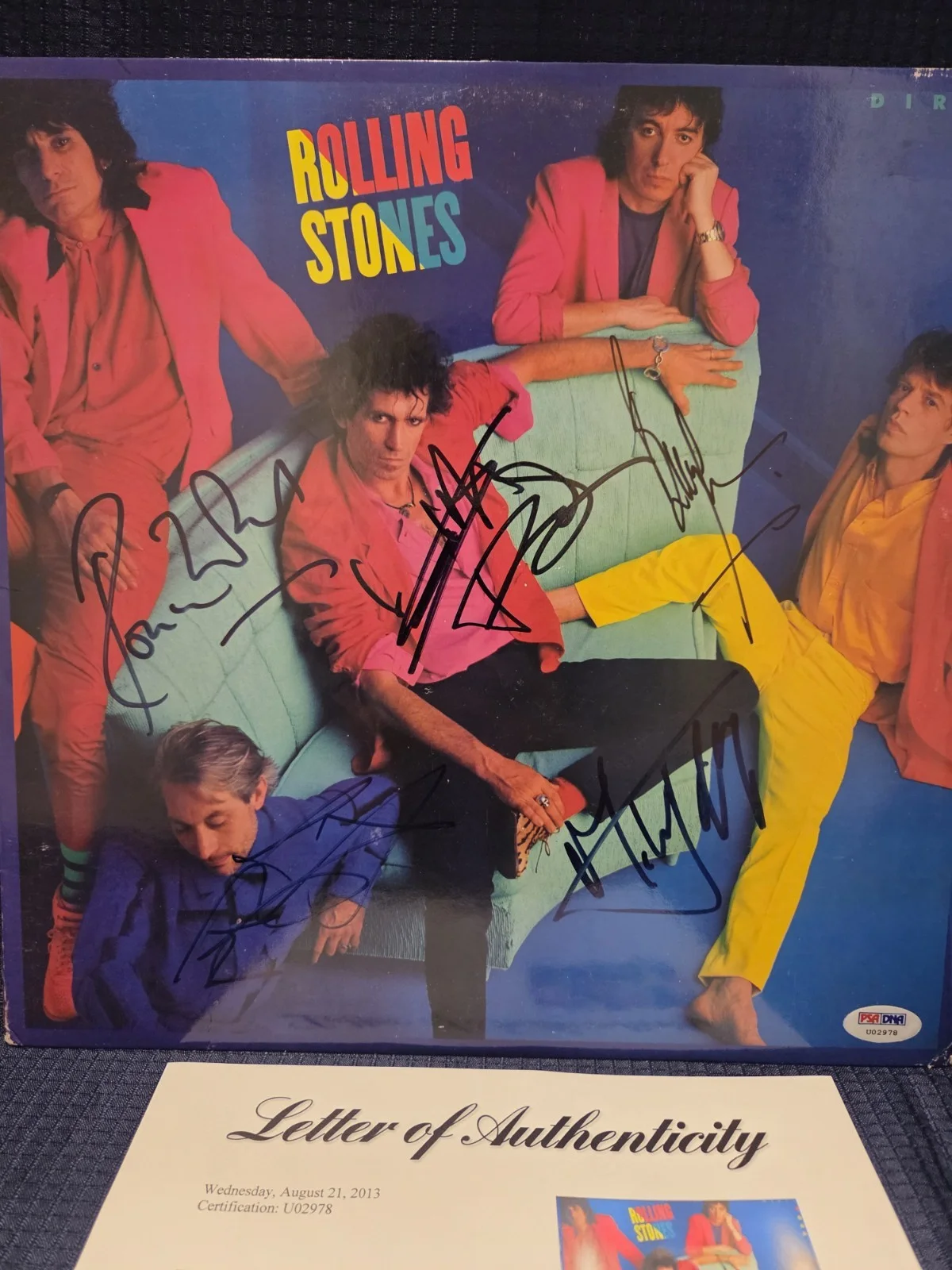 Autographed Rolling Stones Album/Dirty Work(all 5)..PSA Full Letter, изображение 3
