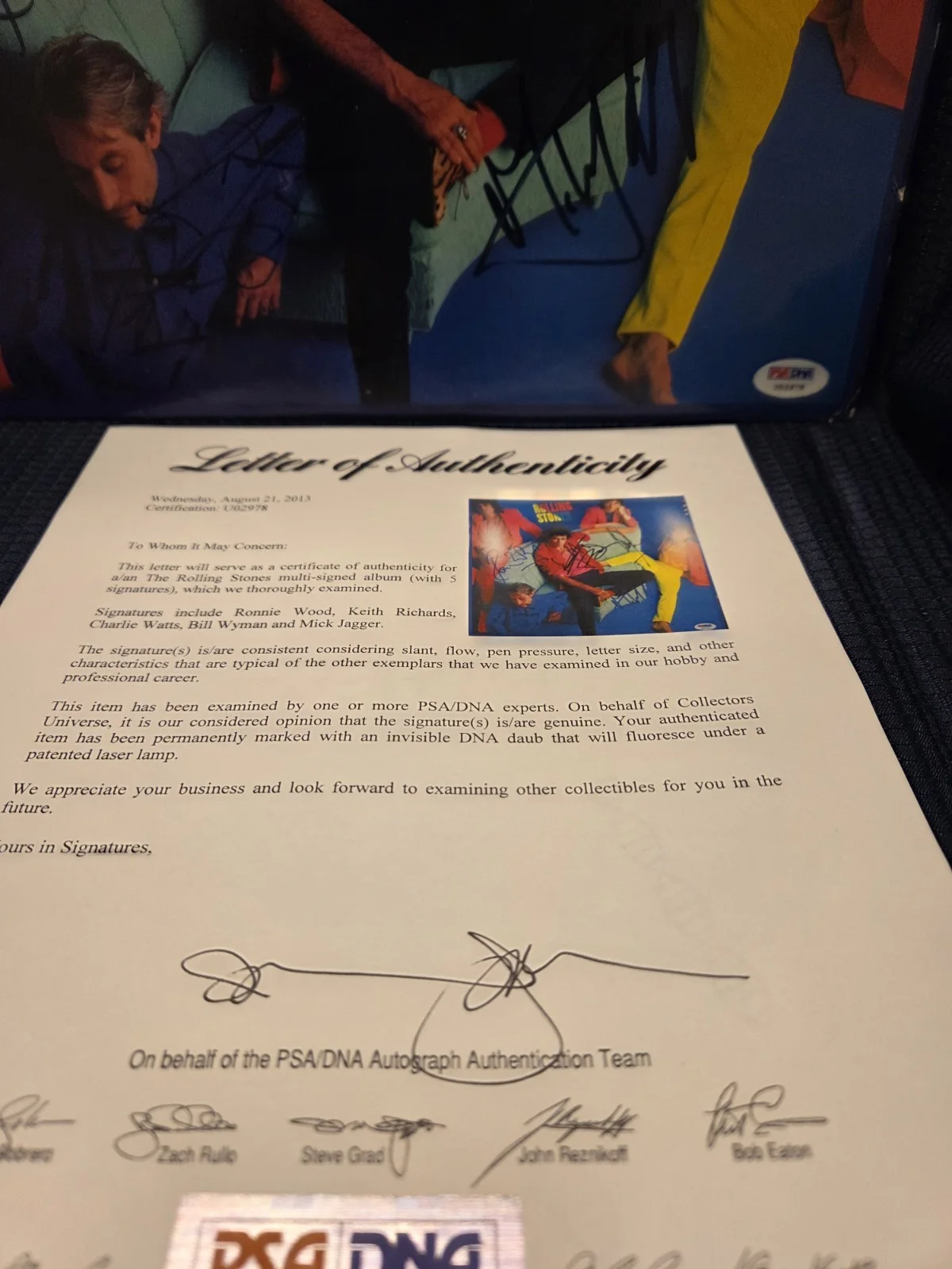 Autographed Rolling Stones Album/Dirty Work(all 5)..PSA Full Letter, изображение 5