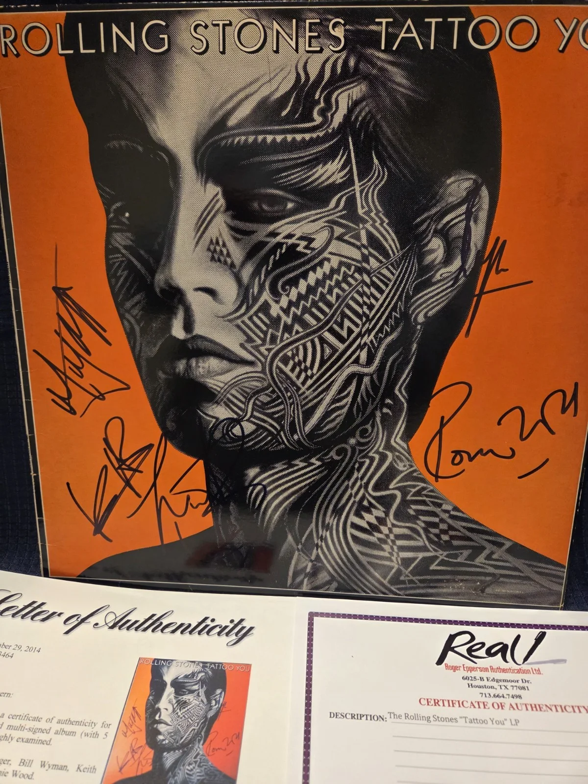 Autographed Rolling Stones Album/Tattoo You(all 5)- PSA & Epperson Certs, изображение 3