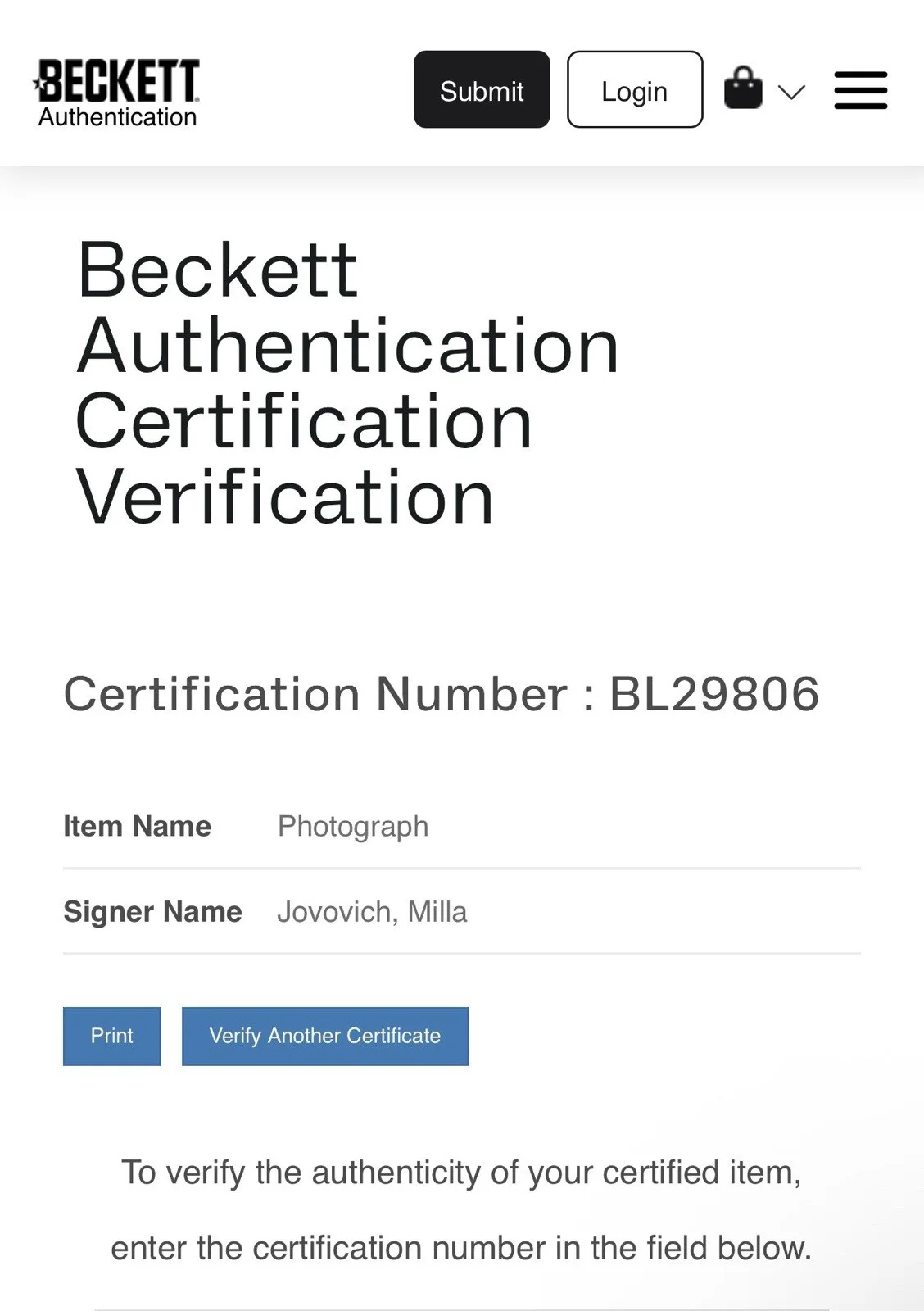 Milla Jovovich — Milla Jovovich Resident Evil Autographed Signed 8x10 Photo Beckett COA, image 2