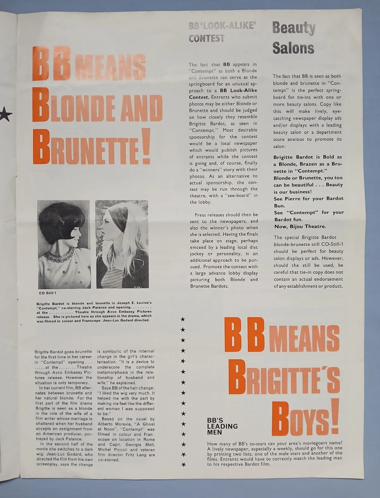 CONTEMPT (LE MÉPRIS) (1963)v.rare original UK Campaign Press Book -Godard,Bardot, image 4