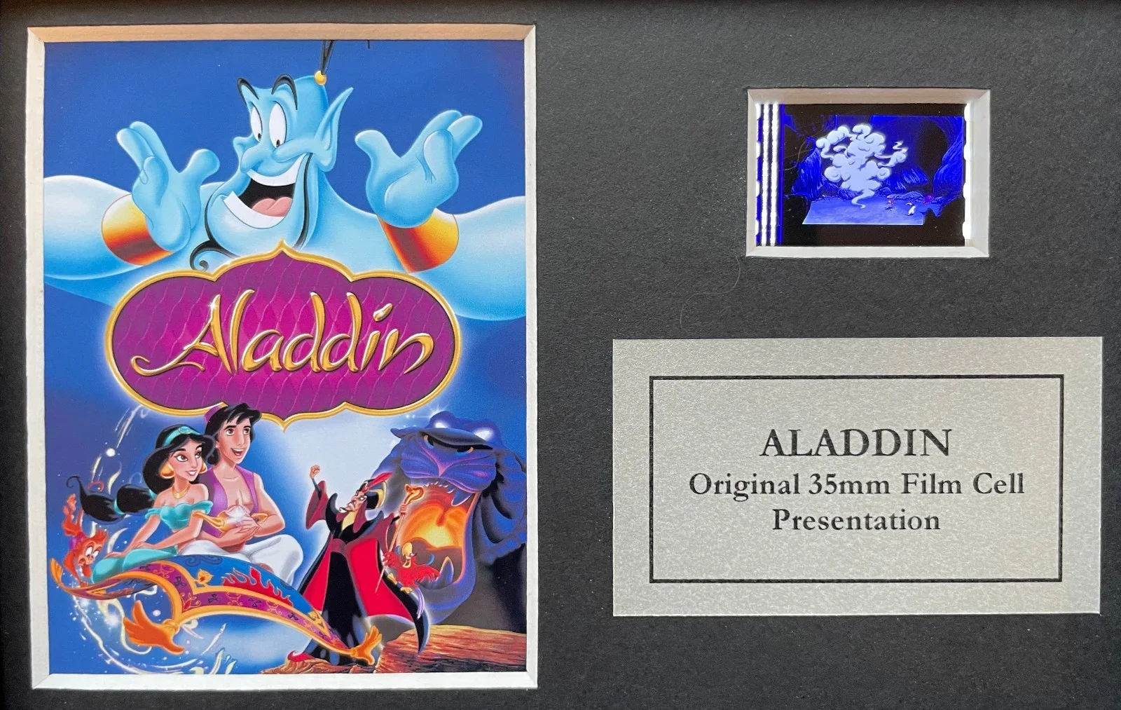 ALADDIN of 1992 Original Mini 35mm Film Cell set within Quality Wood Frame + COA, image 2