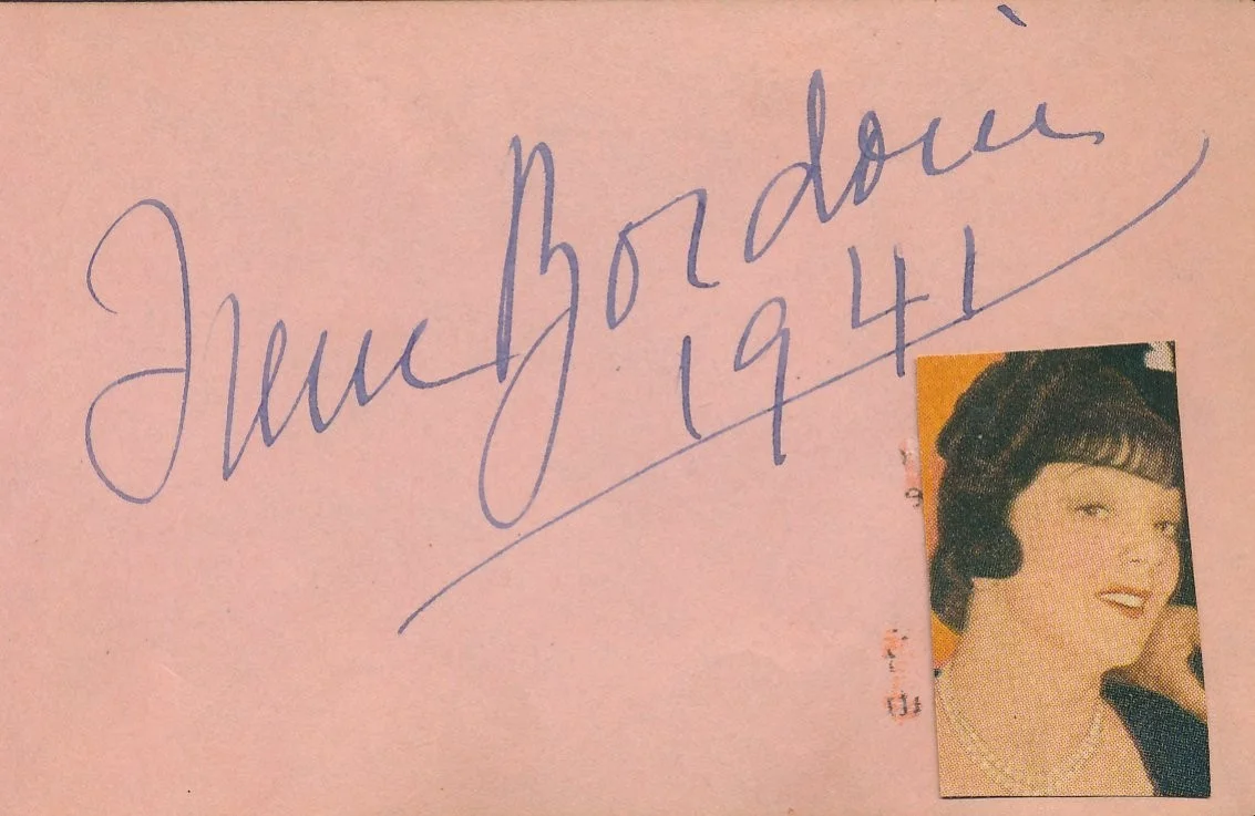 Irene Bordoni - 1941 Signed Album Page w/ 1929 Orig. Trimmed Still (d.1953), изображение 3