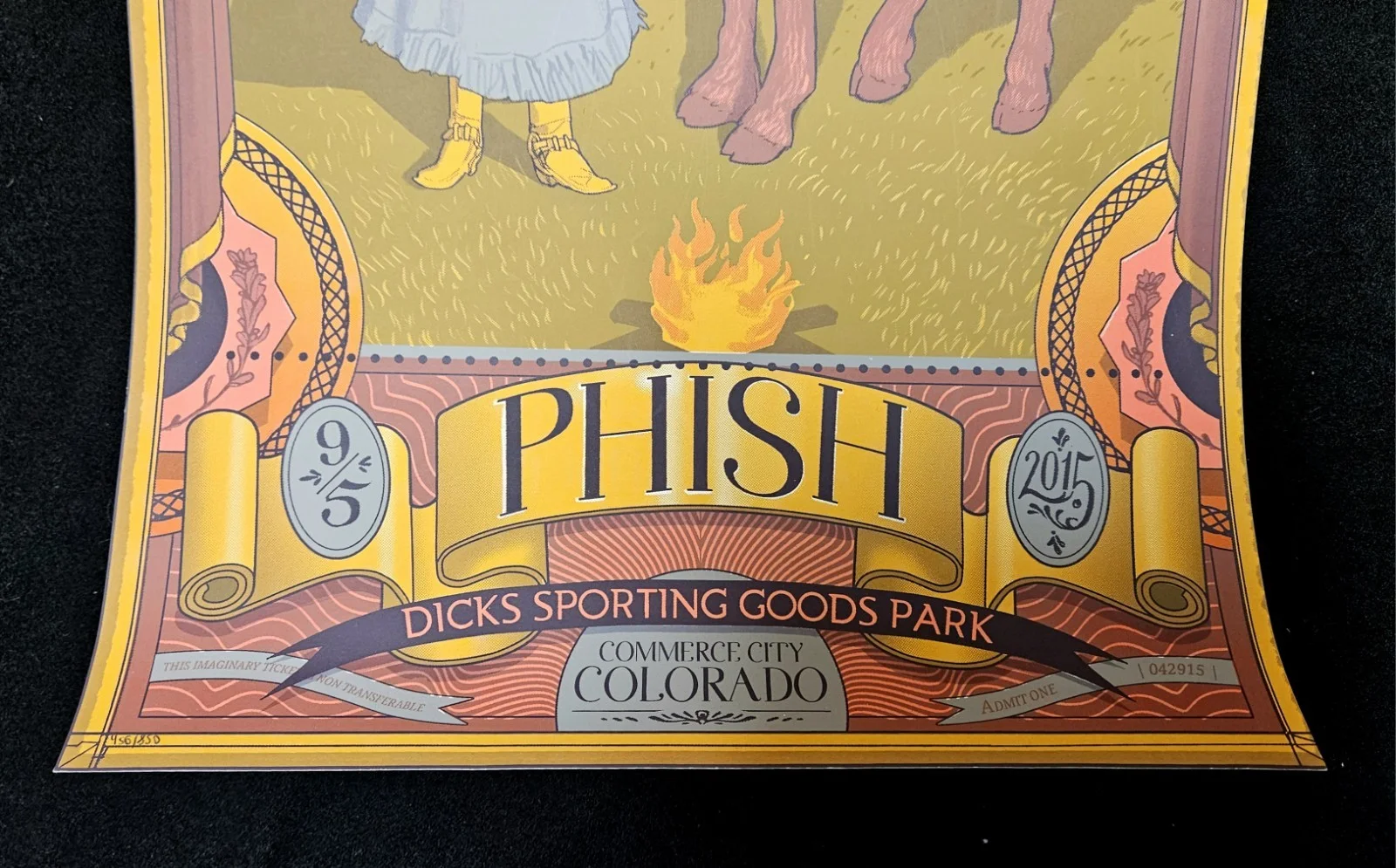 LE PHISH Dicks Sporting Goods Pk Silkscreen Concert Poster 2015 Colorado Cowboy, изображение 4