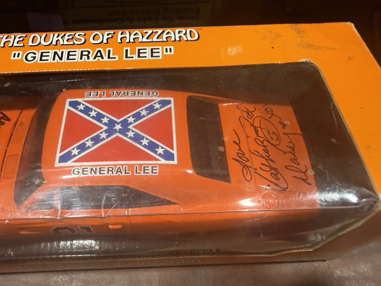 Tom Wopat, John Schneider, Catherine Bach — Dukes of Hazard "General Lee" Diecast Signed by Wopat, Schneider and Bach, image 4