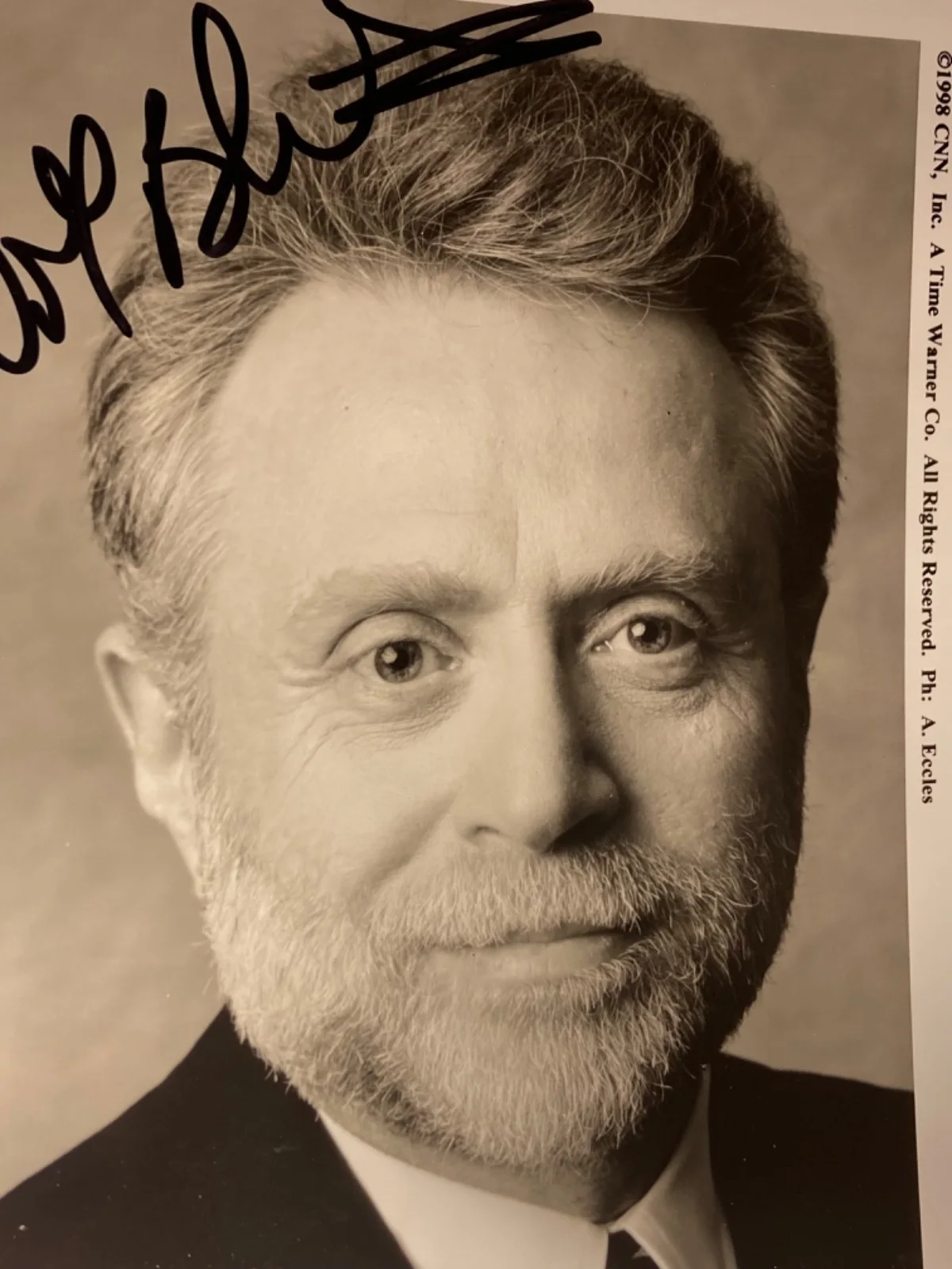 Hand SIGNED Wolf Blitzer 5x7 Original CNN Press Photo (1998) News Anchor, image 4