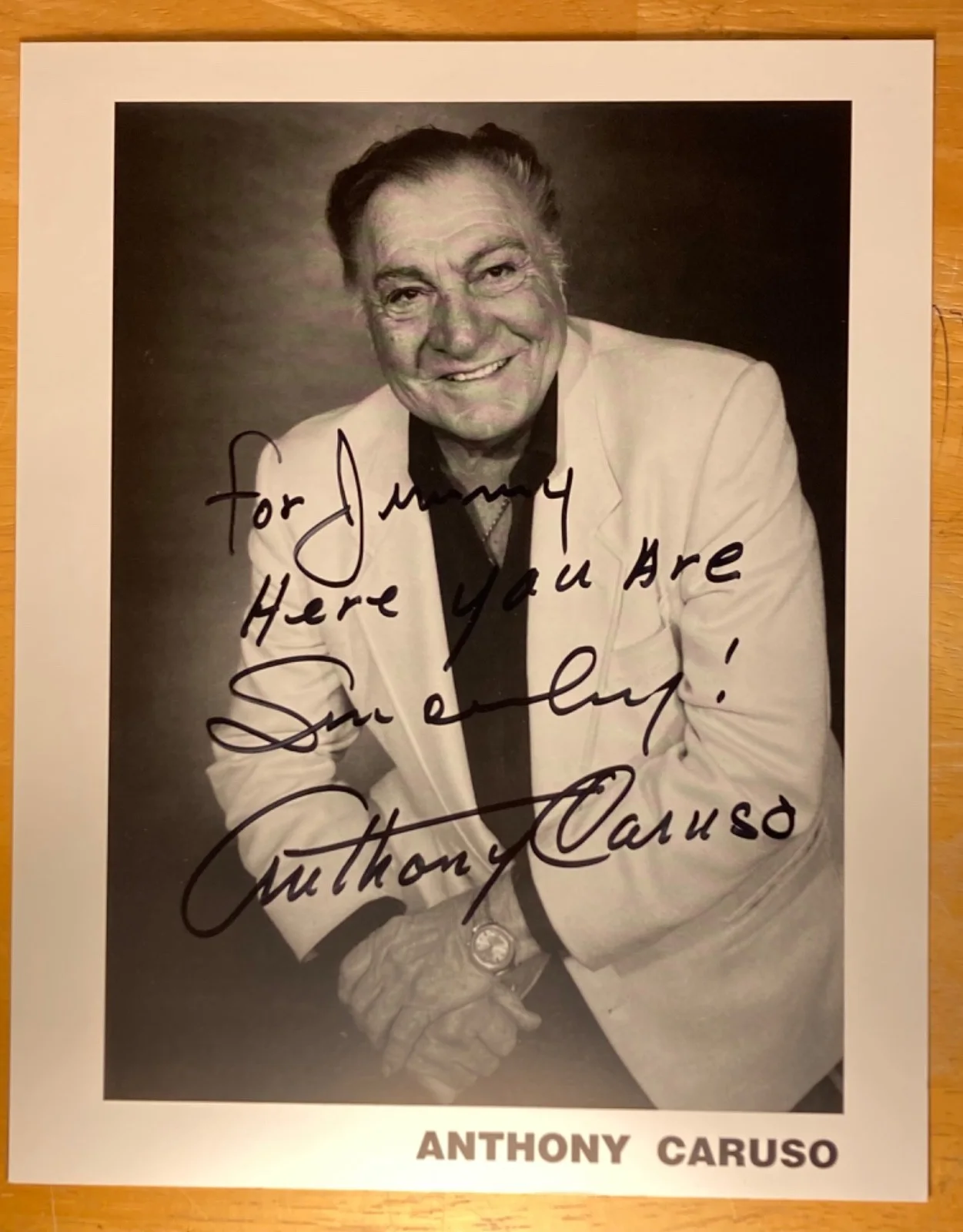 Hand SIGNED Anthony Caruso 8x10 Photo - Asphalt Jungle, Tarzan, Zorro, etc, изображение 2