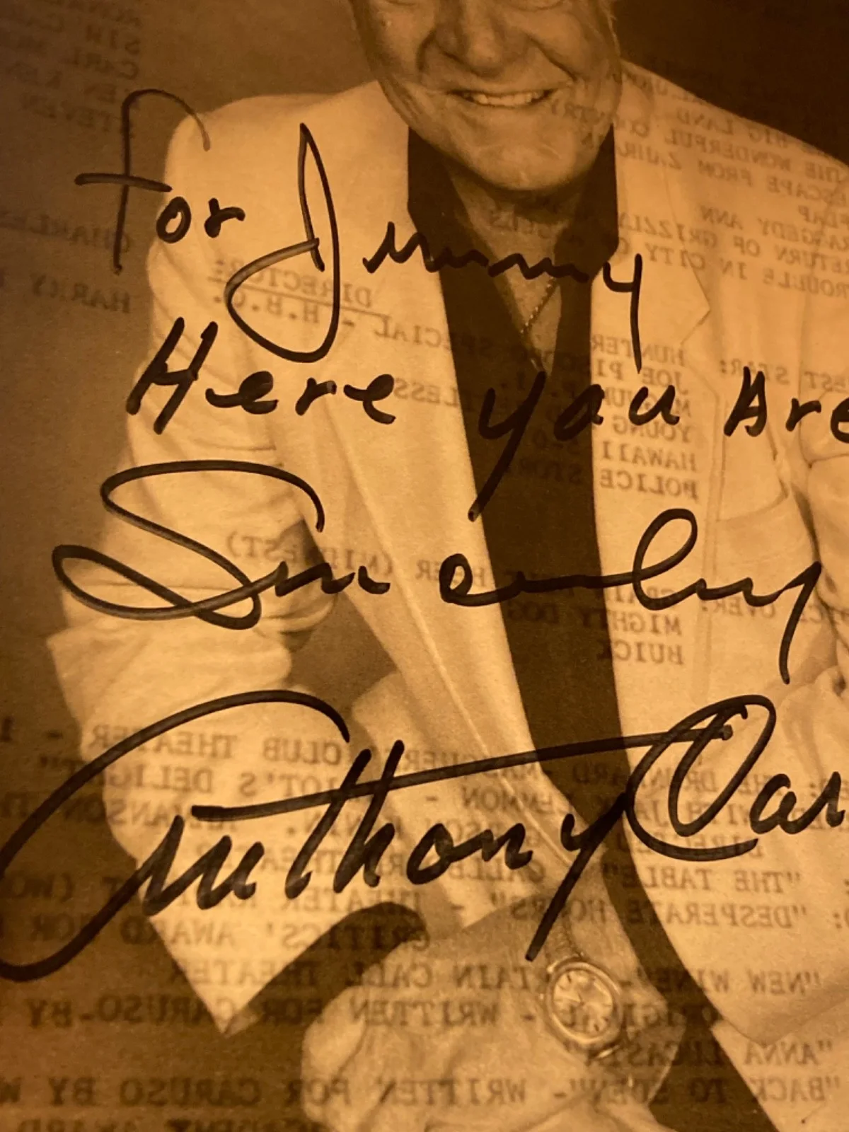 Hand SIGNED Anthony Caruso 8x10 Photo - Asphalt Jungle, Tarzan, Zorro, etc, изображение 4