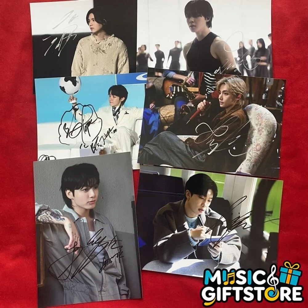 Pre-owned BTS JK JUNG KOOK V SUGA JIN JIMIN Autographed Photo 4*6 K-POP 2025 #MU, изображение 2