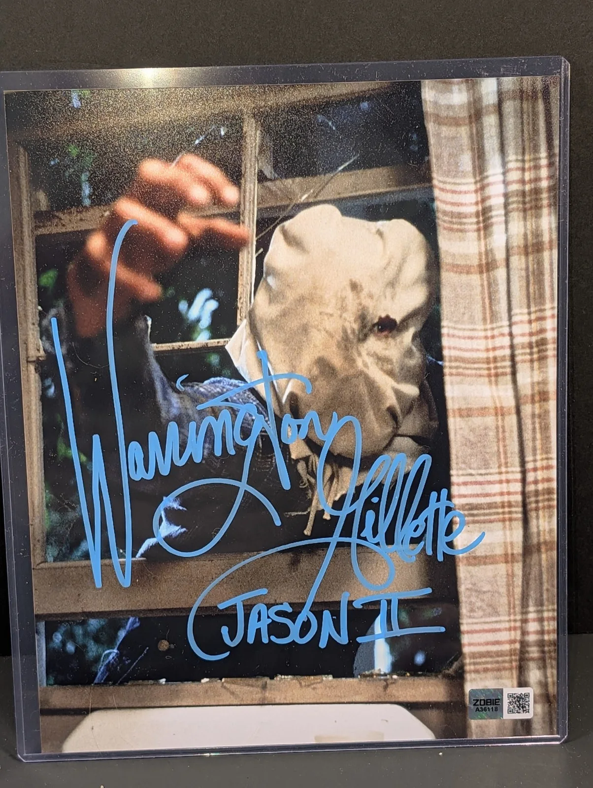 Warrington Gillette — Warrington Gillette Signed Photo Jason Voorhees Friday the 13th II ~ Zobie COA