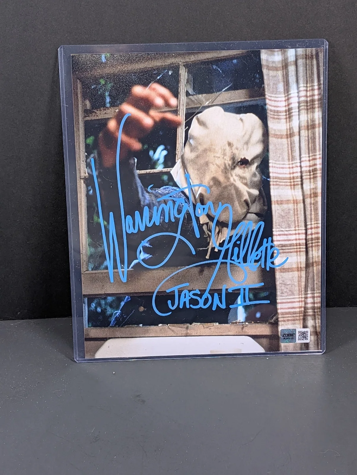 Warrington Gillette — Warrington Gillette Signed Photo Jason Voorhees Friday the 13th II ~ Zobie COA, изображение 2