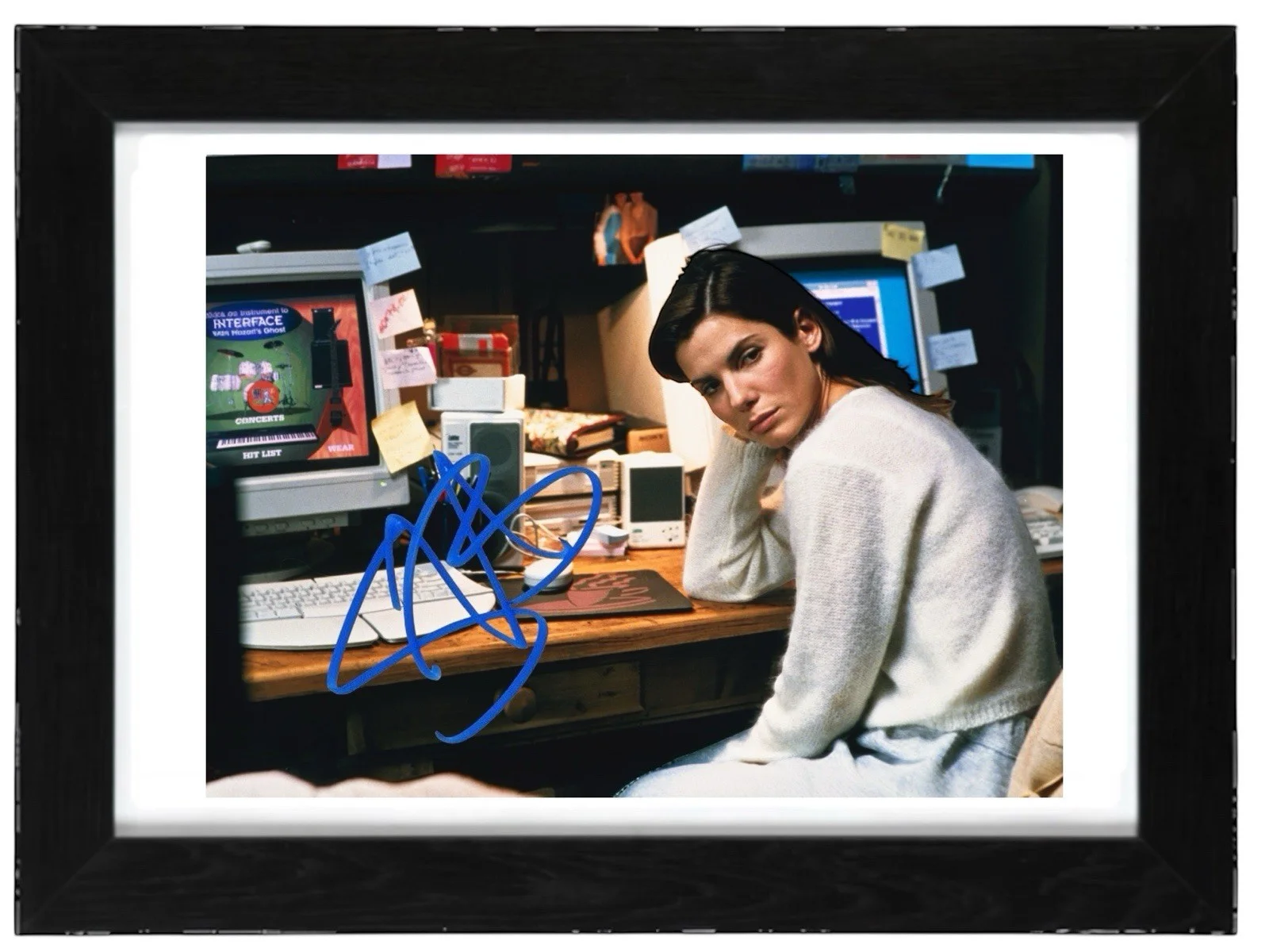 Sandra Bullock Signed Autograph PHOTO Pre Print 6x4/A4/ Framed, image 2