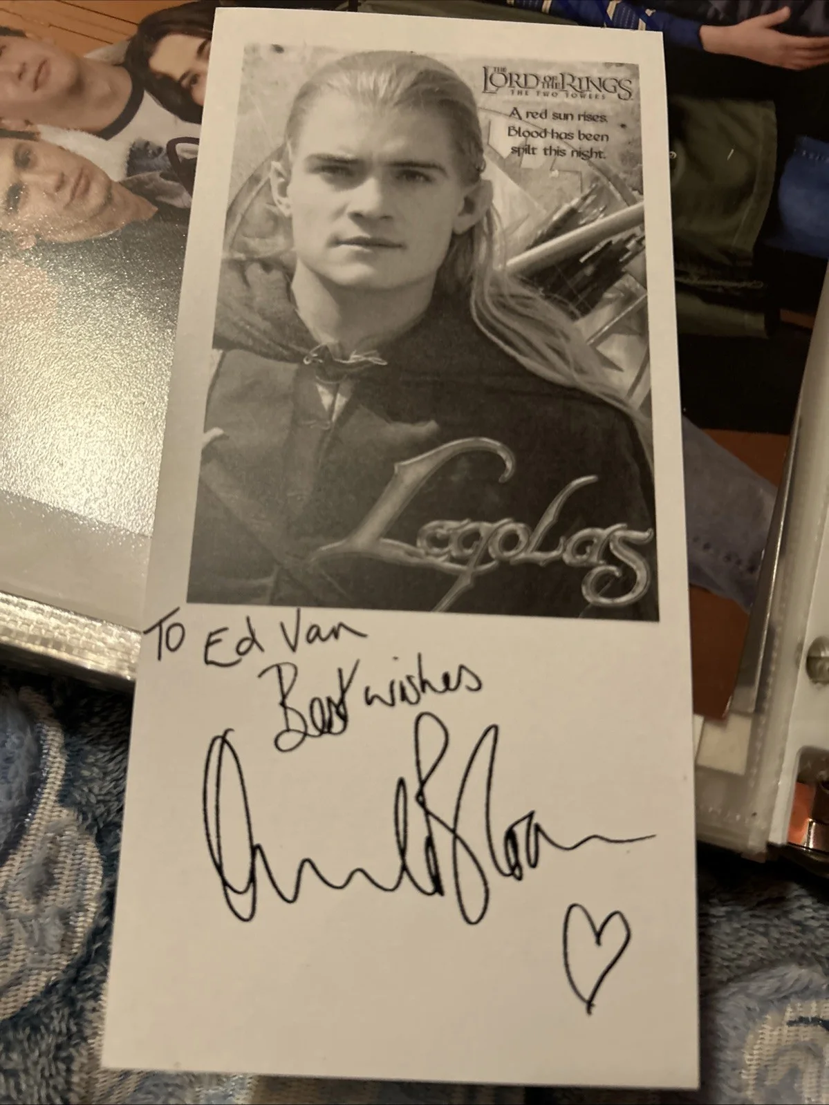 Orlando Bloom — Orlando Bloom Autographed 4 X 7 Black And White Photo Lord Of The Rings