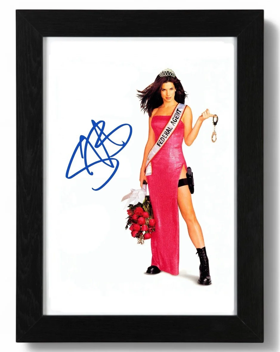 Sandra Bullock Signed Autograph PHOTO Pre Print 6x4/A4/ Framed, изображение 2