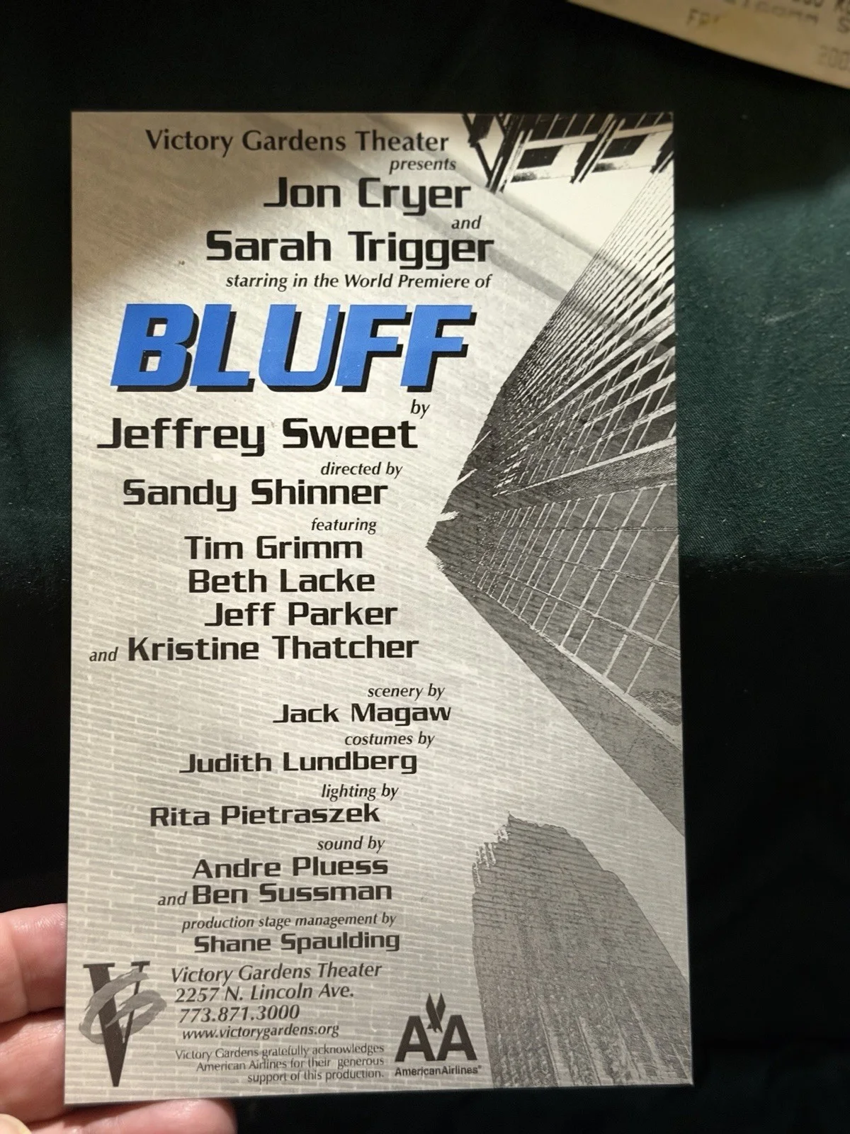 Jon cryer signed on bluff @ victory gardens 10/17-22 can’t remember year, image 2