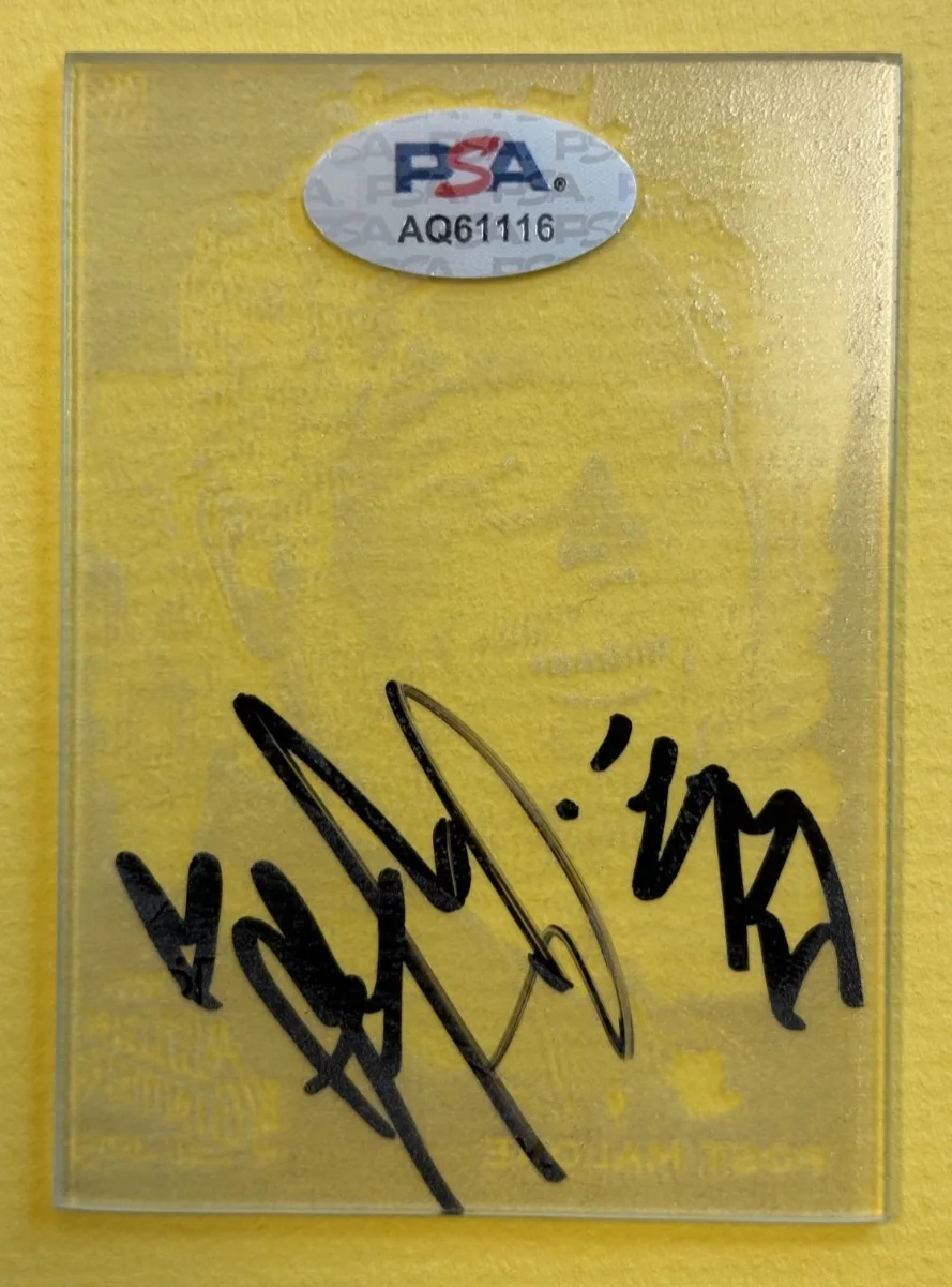 Post Malone Autographed Custom Glass Version of Allen & Ginter Card PSA/DNA COA, изображение 2