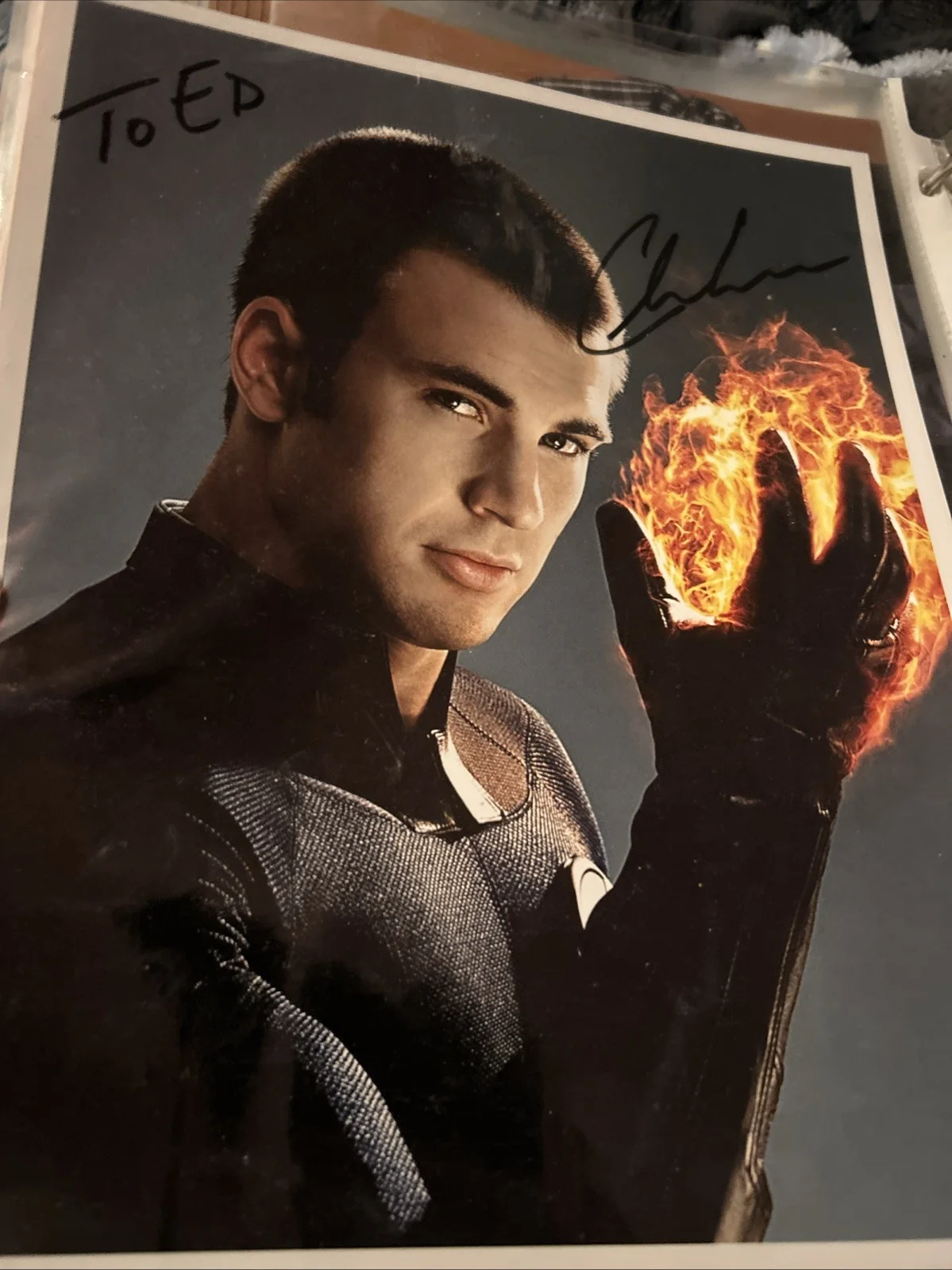 Chris Evans — Chris Evans As Johnny Storm Autographed Photo 8 X 10 Authentic, image 2