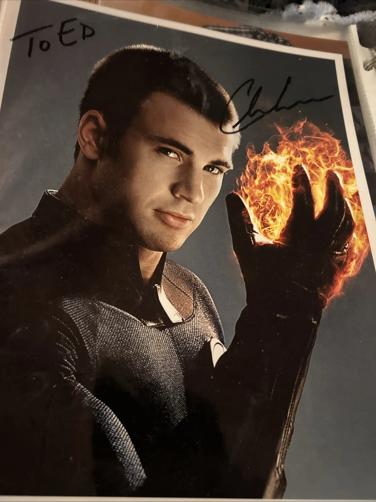 Chris Evans — Chris Evans As Johnny Storm Autographed Photo 8 X 10 Authentic, image 3