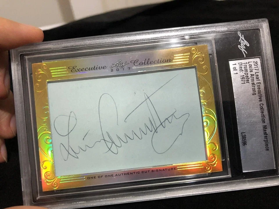 2017 Leaf Executive Louis Armstrong Cut Signed Auto 1/1 PSA/DNA JSA, image 3
