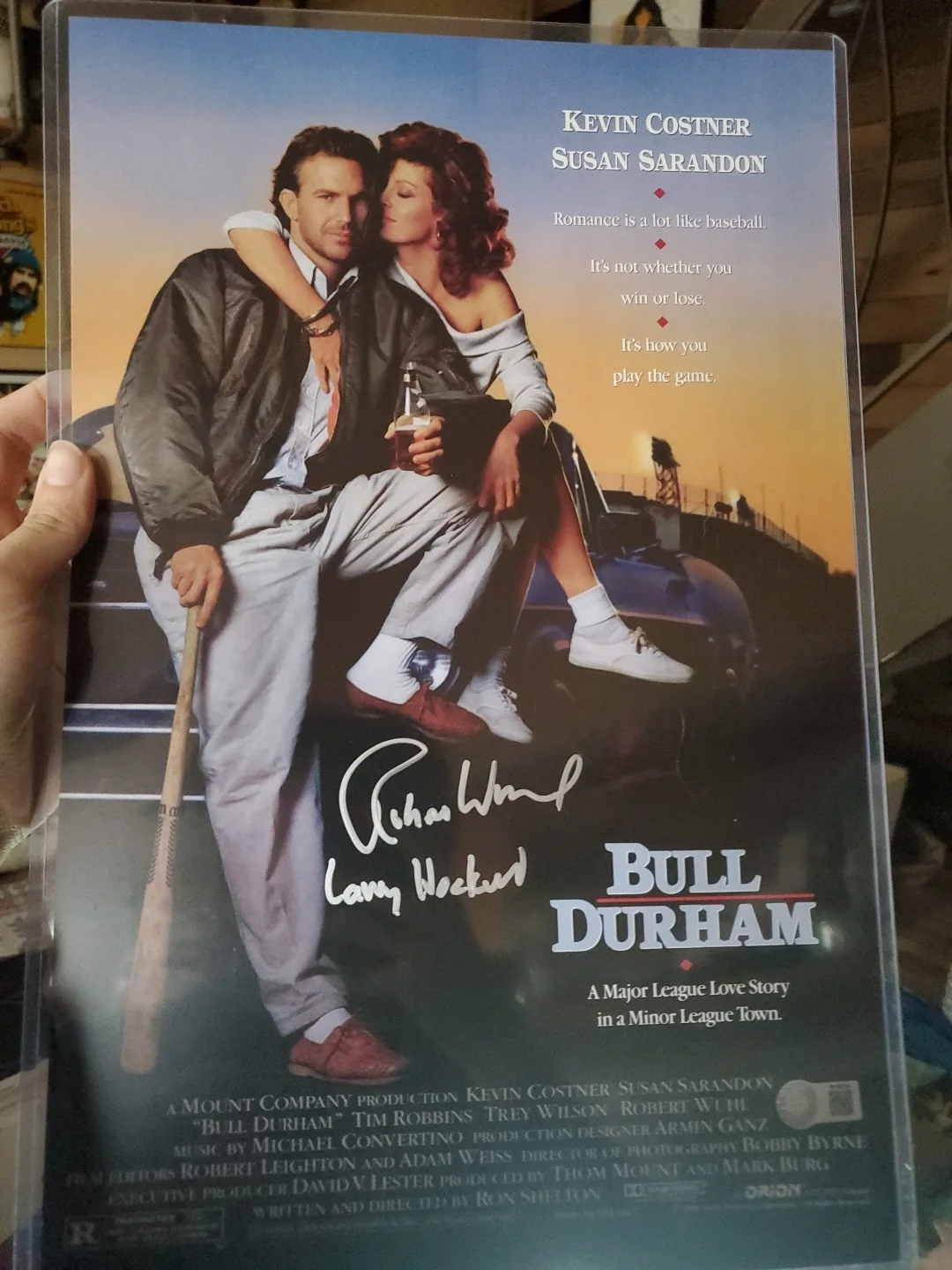 Websites — Robert Wuhl Signed Bull Durham 11x17 Movie Poster w/Larry Hockett - (SS COA)