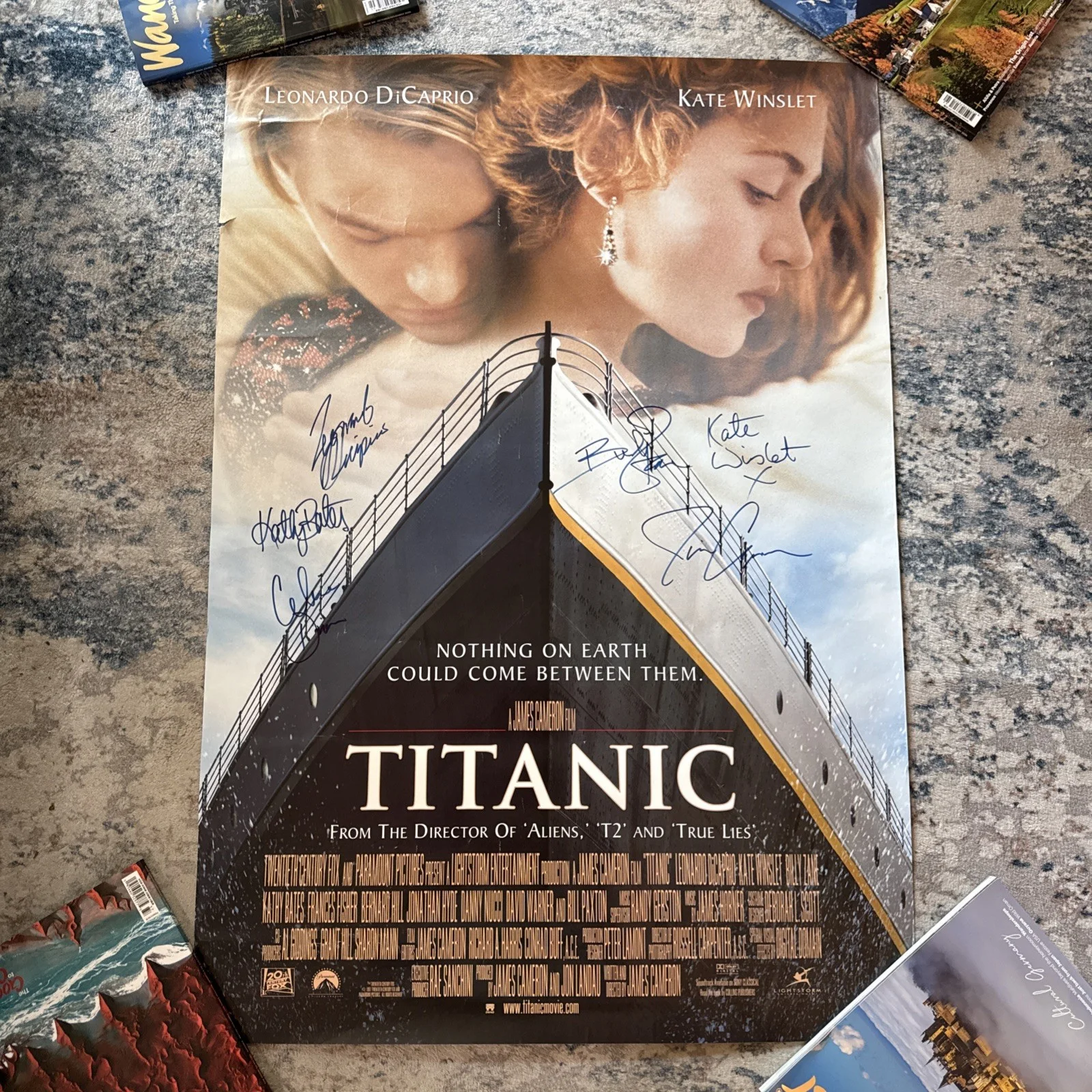 TITANIC (1996) Poster SIGNED BY CAST! RARE! Original! James Cameron Leo DiCaprio, изображение 2
